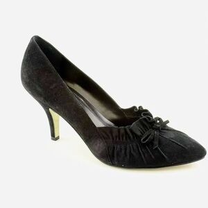 Enzo Angiolini Size 7.5 Black Suede Slip on Pumps; Sweetpea.